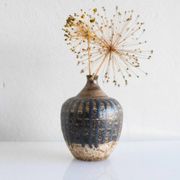 Mid-century Scandinavian modern brutalist art pottery vase by Mari Simmulson for Upsala Ekeby, Sweden, 1970s