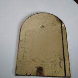 Old brass half moon mirror