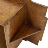 Art Deco wooden wall shelve rack in oak minimalist design