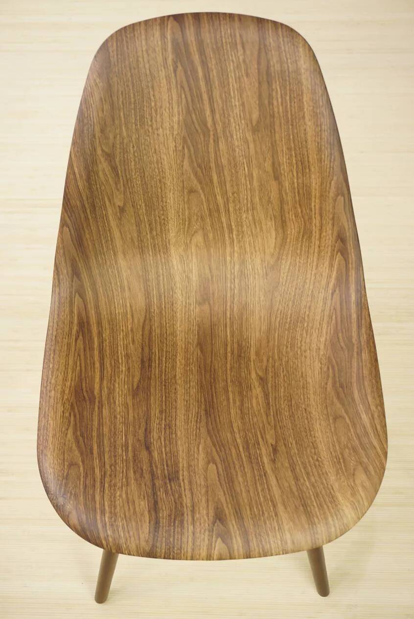 4 chairs in abs, wood and metal