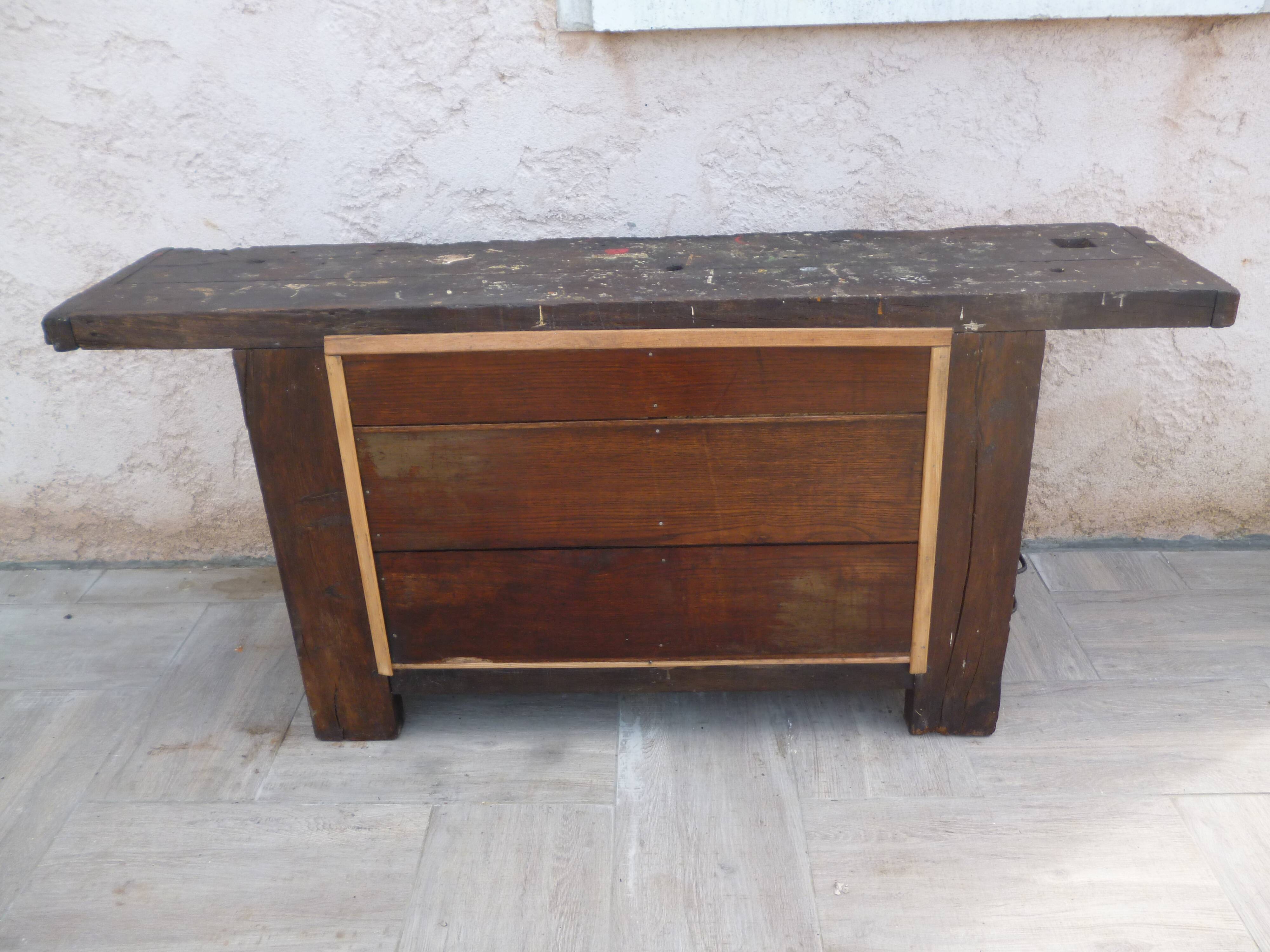 Old oak workbench