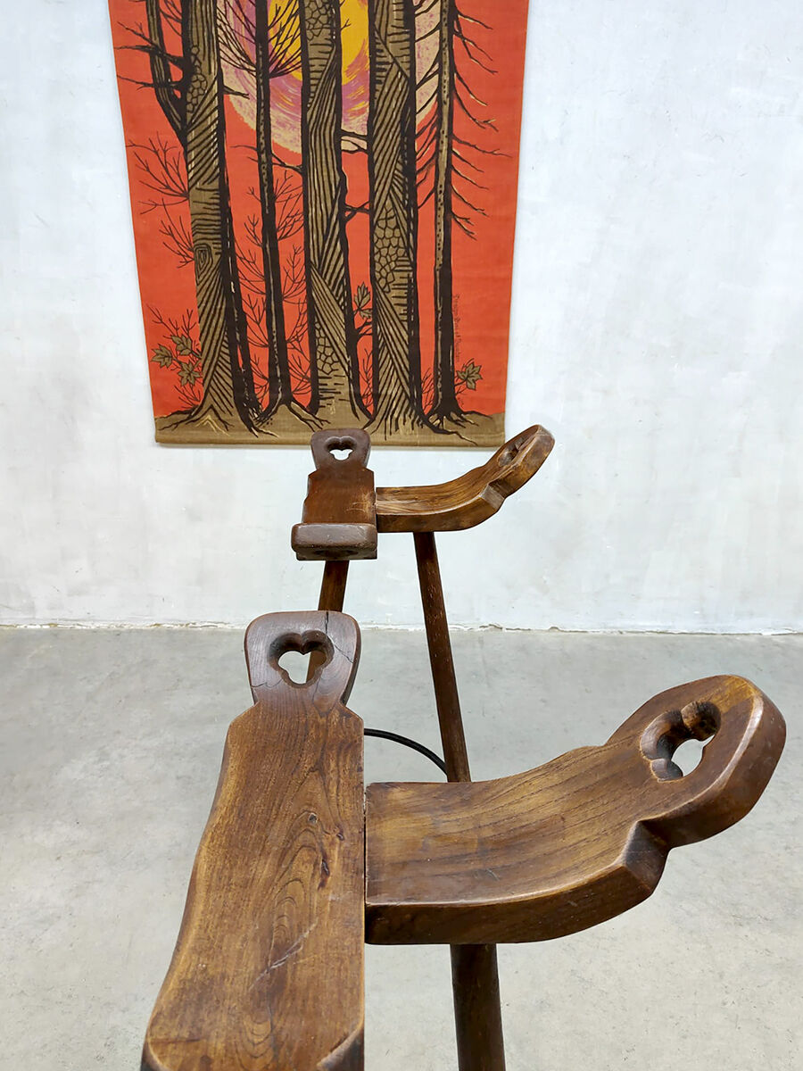 Tripod vintage brutalist spanish barstools