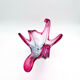 Large organic Murano sommerso bowl - Aquamarine blue and pink