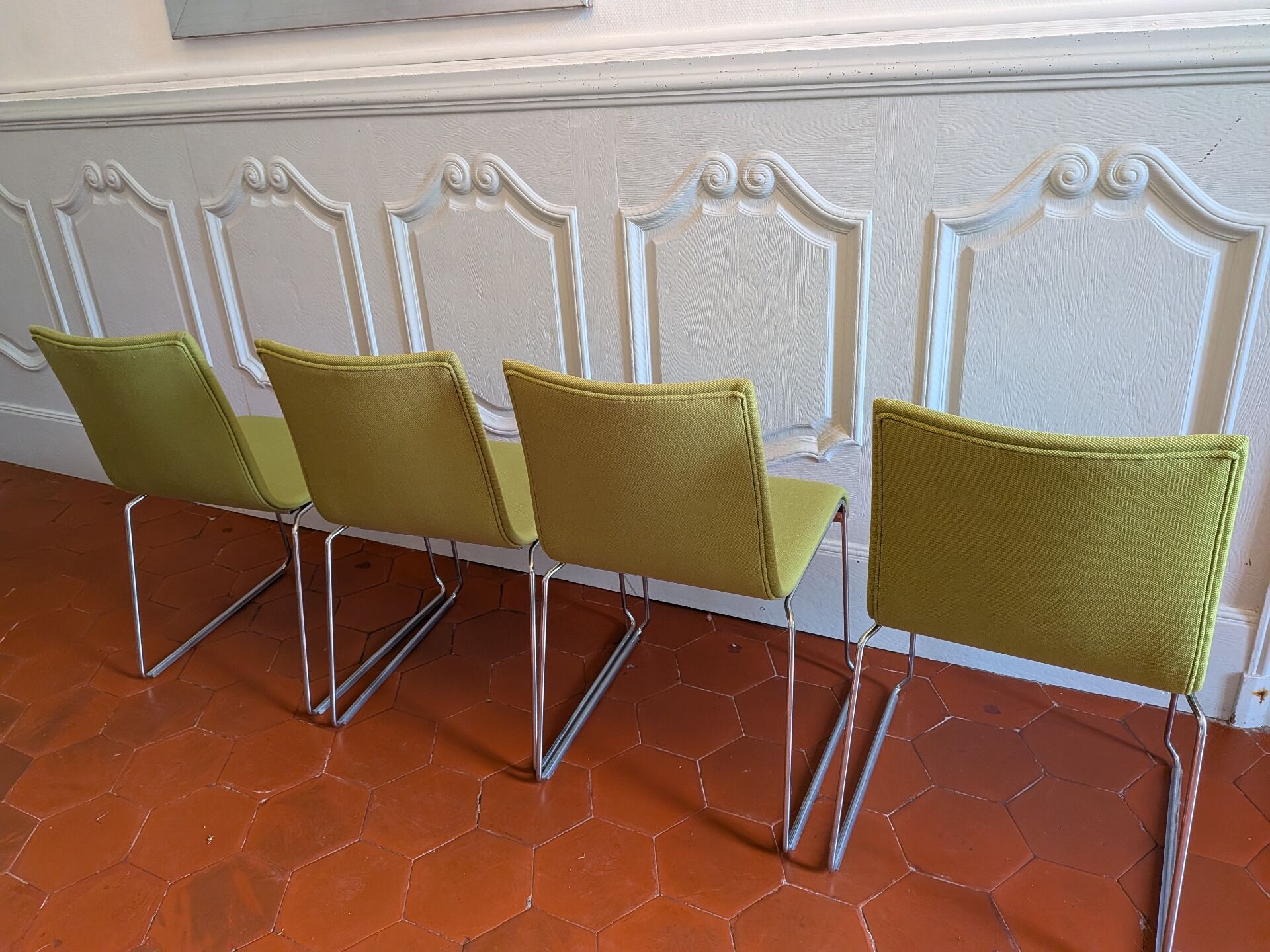 Set of 4 designer chairs by Franzolini for Crassevig