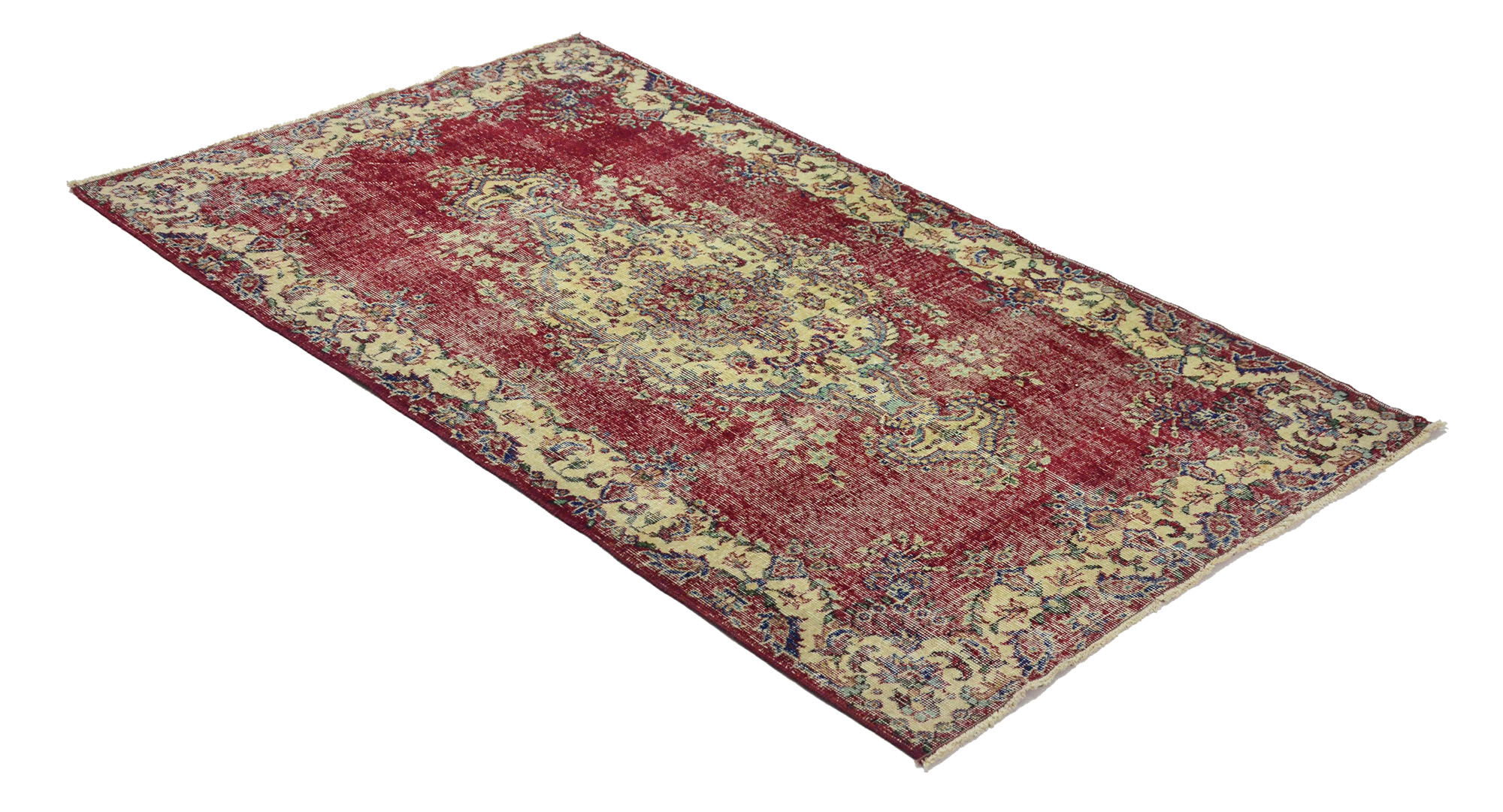 Anatolian handmade vintage rug 206 cm x 115 cm