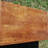 Rustic old wooden coffee table with crossbeam and drawer