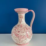Italian pink and white pitcher vase