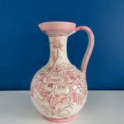 Vase pichet rose et blanc italy