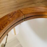 Vintage pine mirror by Glasmäster Markaryd Sweden 1970s