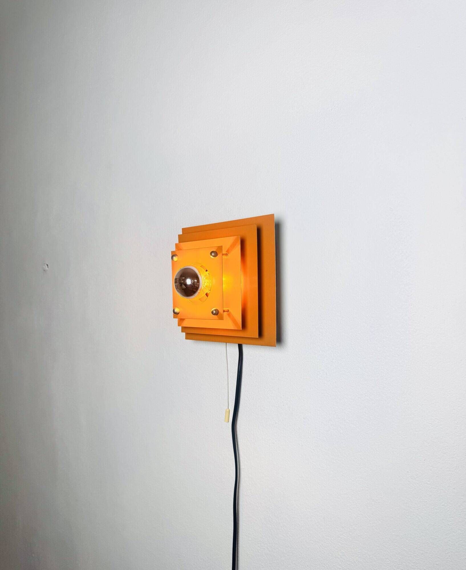 Pyramid Layered Wall Lamp In Orange By Hustadt Leuchten, Germany 1960S