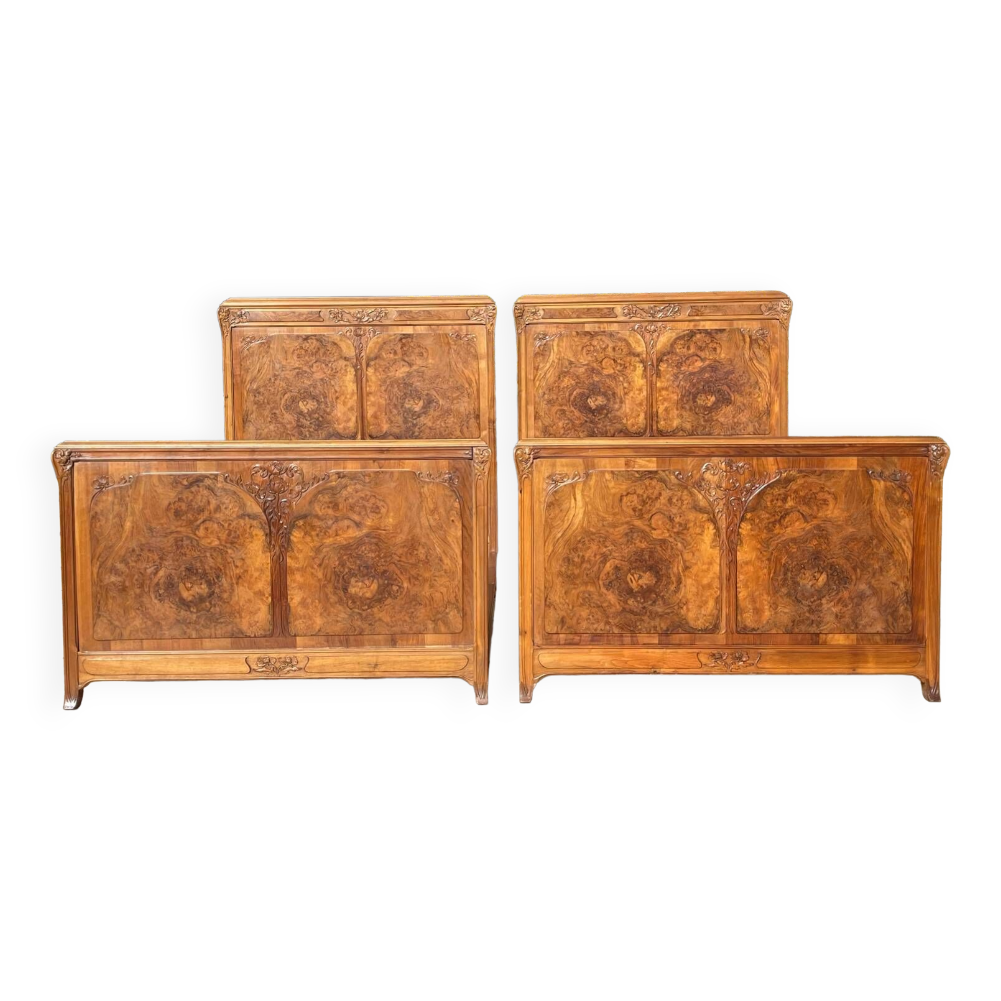 Paire de Lits Style Art Nouveau