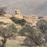 Oil on panel, Chateauneuf du Pape, 1950, signed Paul Surtel