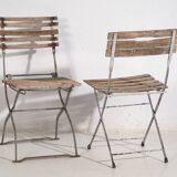 Chaises de jardin pliantes anciennes (c.1920). Ensemble de 2 pièces n°2