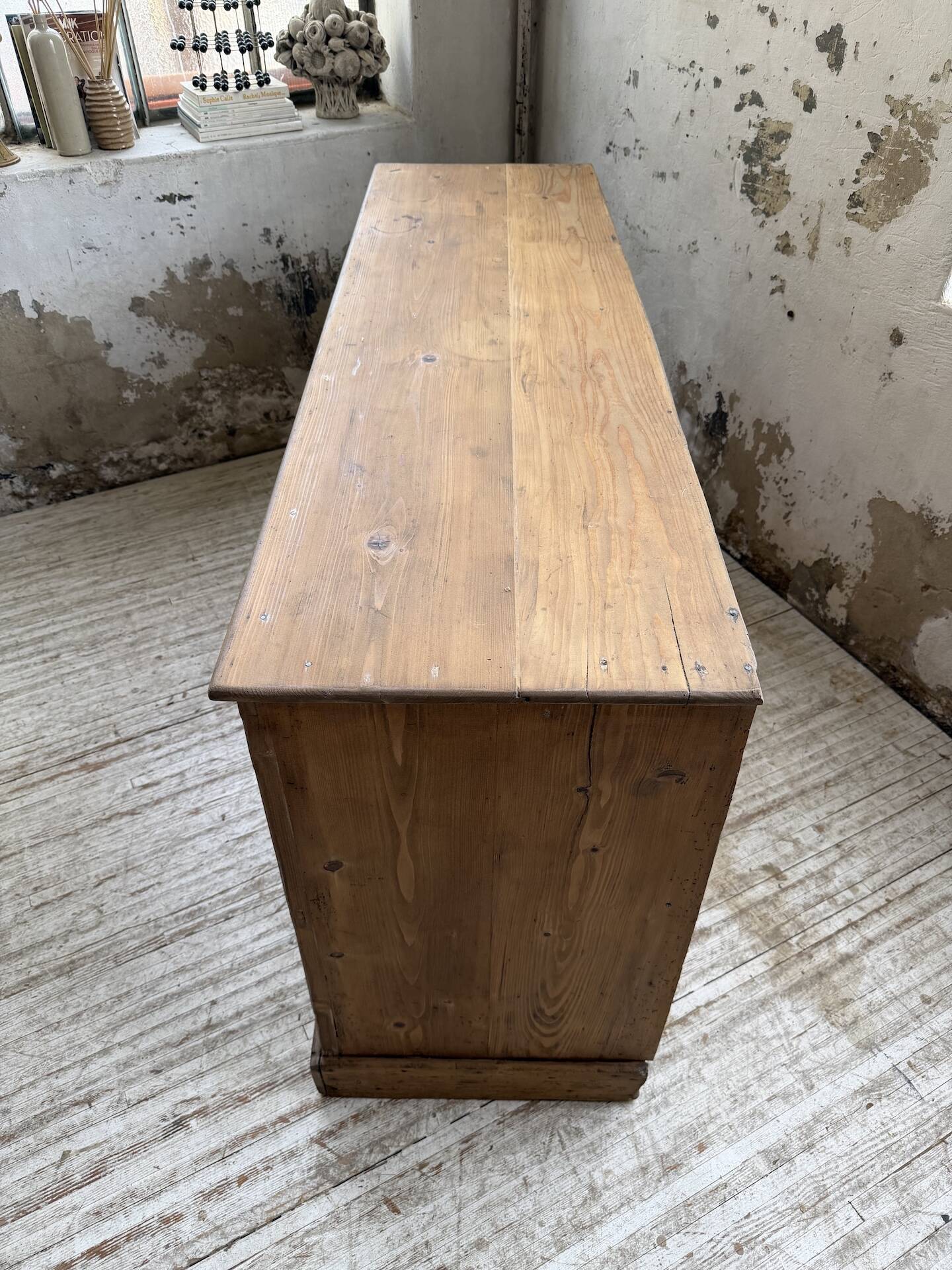 1950s pine workshop furniture 175cm