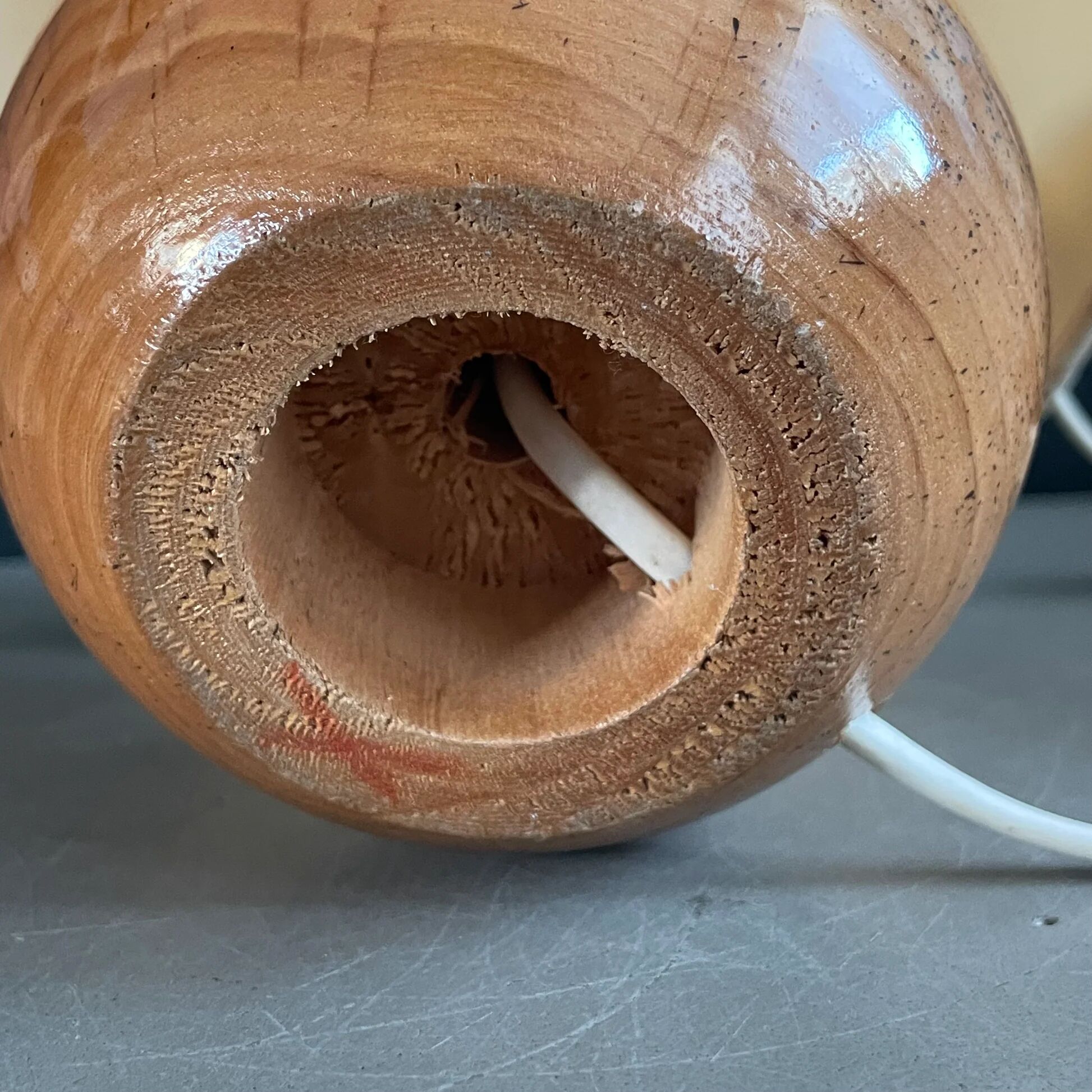 Pair of round base bedside lamps
