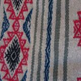 Kilim beige blue red handmade carpets, 90x60cm