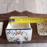 wooden shelf and desvres earthenware drawers
