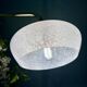 Vintage glass wall lamp with a curved arm from Clichy, white.
