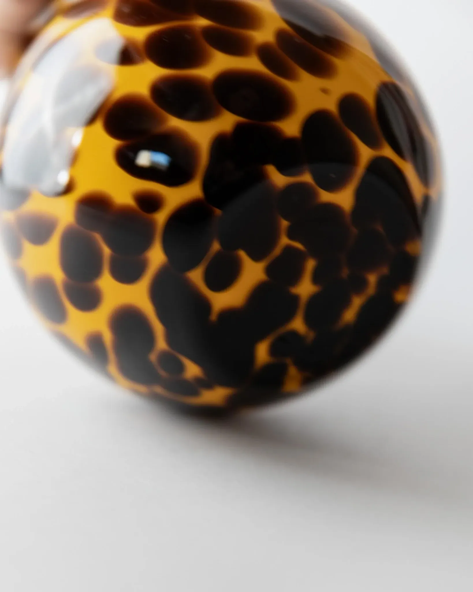 Vintage Murano glass vase from the 1990s, yellow art glass with brown spots, postmodern Italian design, sculptural flower vase, elegant gift idea.