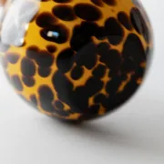 Vintage Murano glass vase from the 1990s, yellow art glass with brown spots, postmodern Italian design, sculptural flower vase, elegant gift idea.
