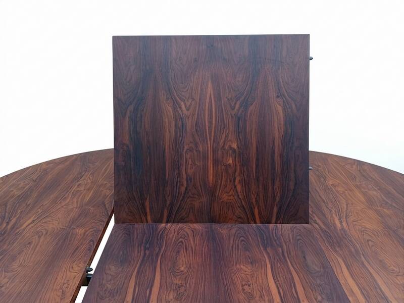 Table à manger Jorge Zalszupin ronde extensible palissandre jacaranda 1960