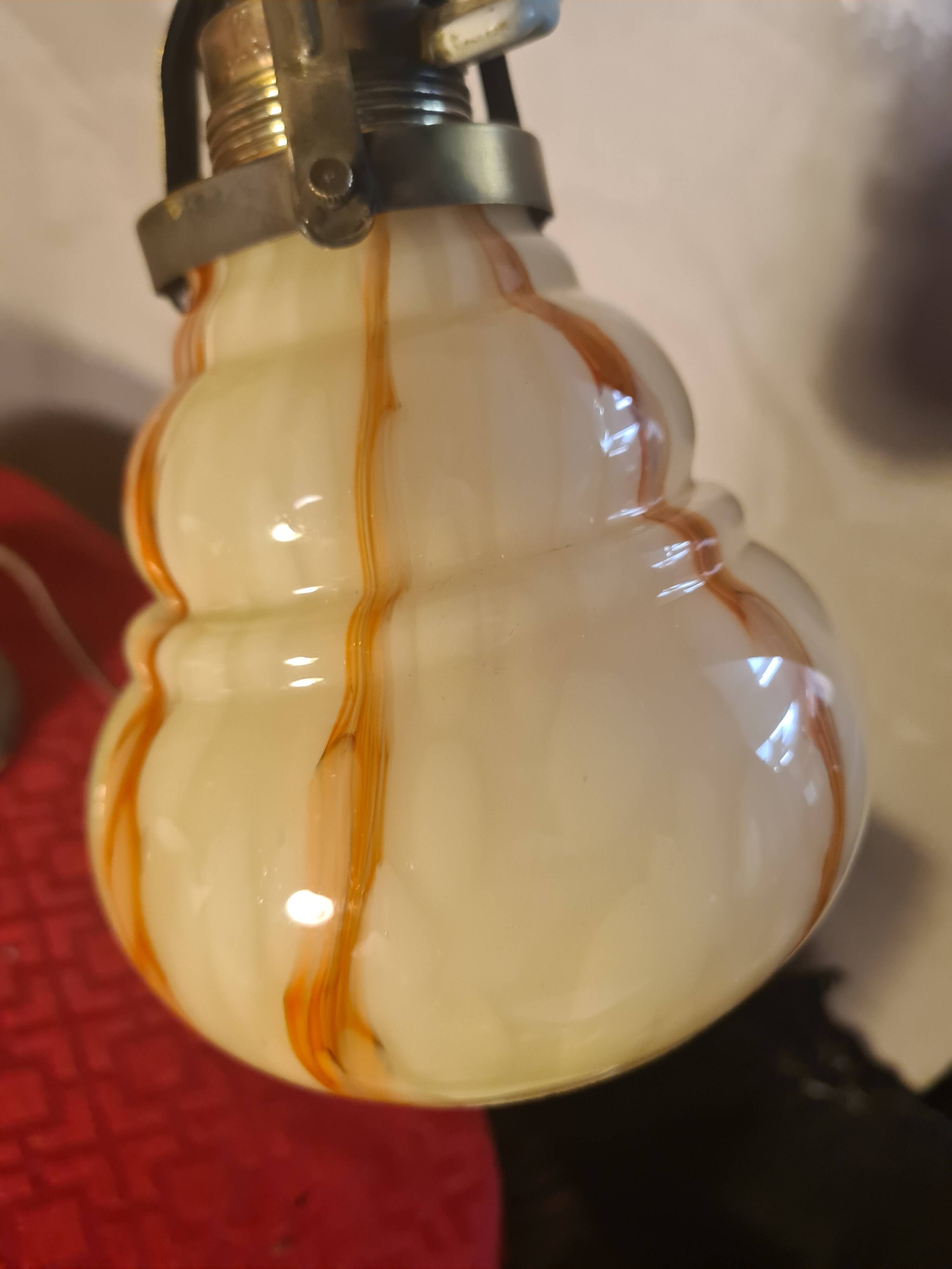 Lampe de bureau réglable ancienne en laiton et verre