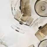 8 glasses of champagne 70 ́s in smoked glass