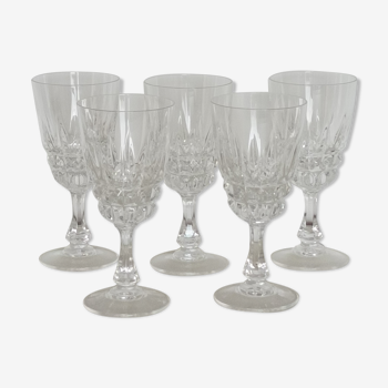 Lot de 5 verres en cristal