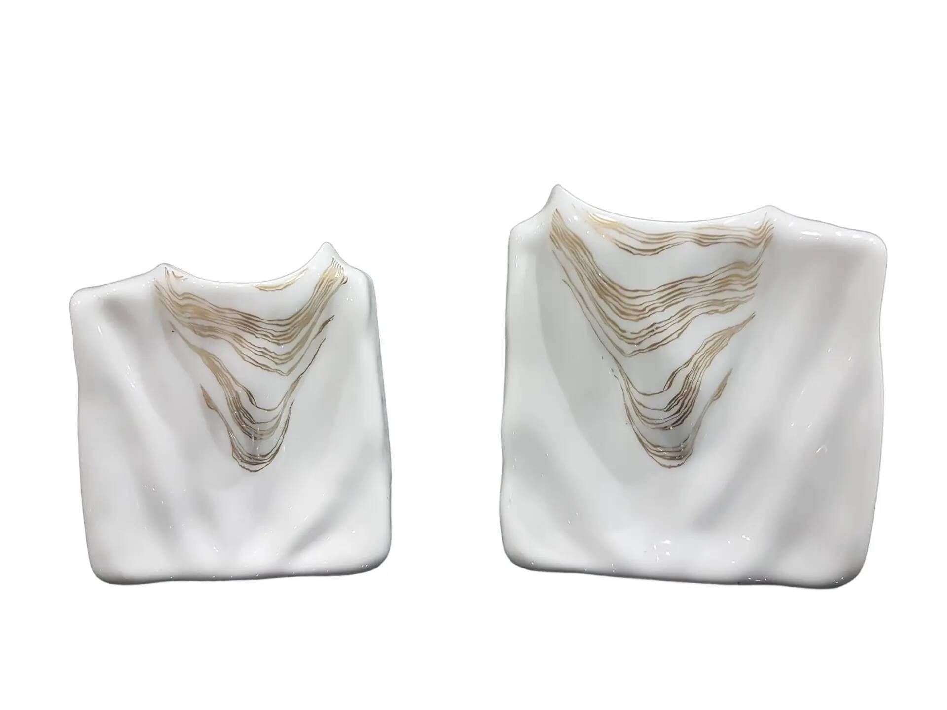 Set of two vases, white, porcelain, Eschenbach, Germany, 1970s