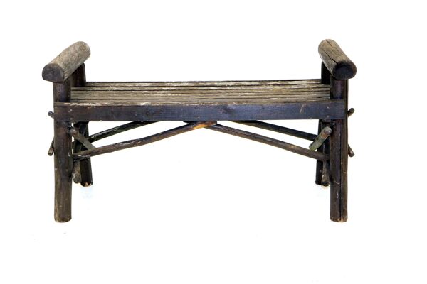 Banc brutaliste en bois, suède, 1970