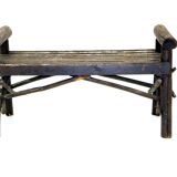 Brutalist wooden bench, sweden, 1970