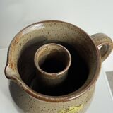 Vintage artisan ceramic rosé carafe with compartment Le Refuge Nîmes H14