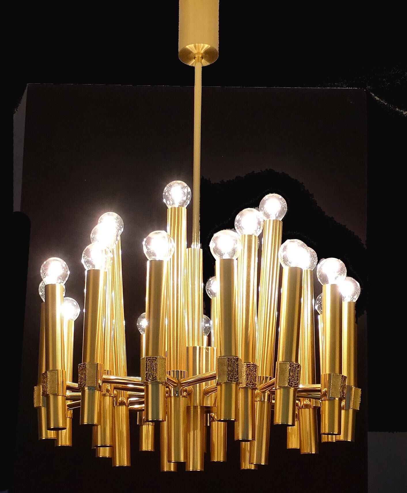 Large and superb Vintage Sputnik Chandelier from Sciolari, Italy, 60s