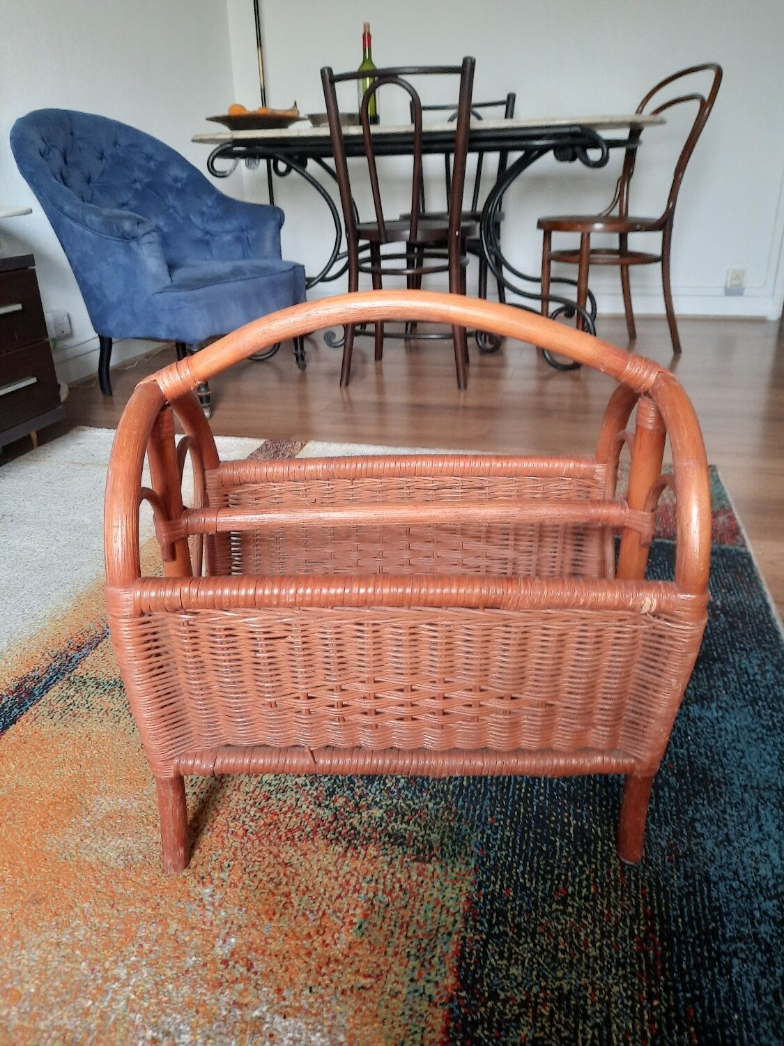Rattan magazine holder