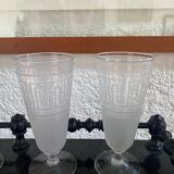 Lot de 4 verres anciens gravés Art Déco
