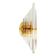 1980s wall lamp in gilded brass and crystal glass by Novaresi Milano