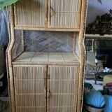 Vintage rattan bookcase