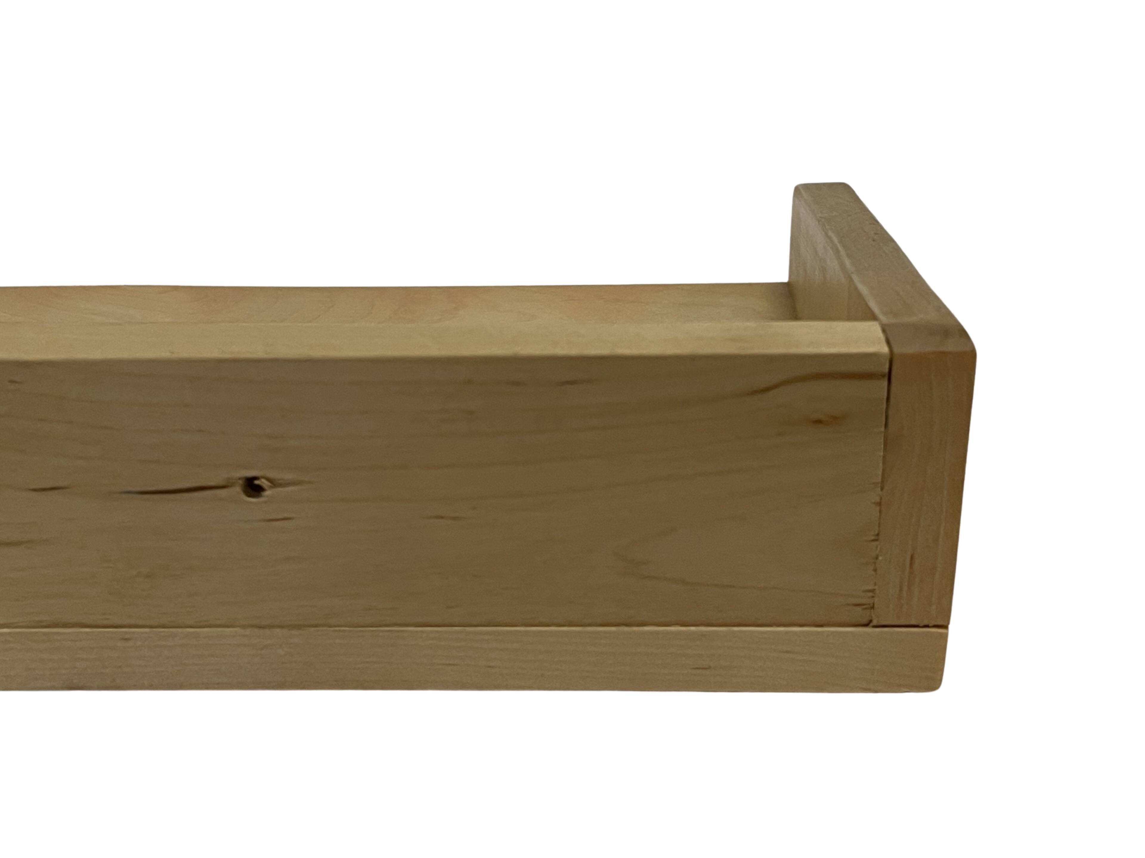 Vintage wooden wall shelve rack bookshelf in pinewood