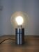 70's globe lamp brushed aluminum and bubbled glass, space age