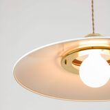 Lampe à suspension en laiton et métal vintage italienne, années 1970