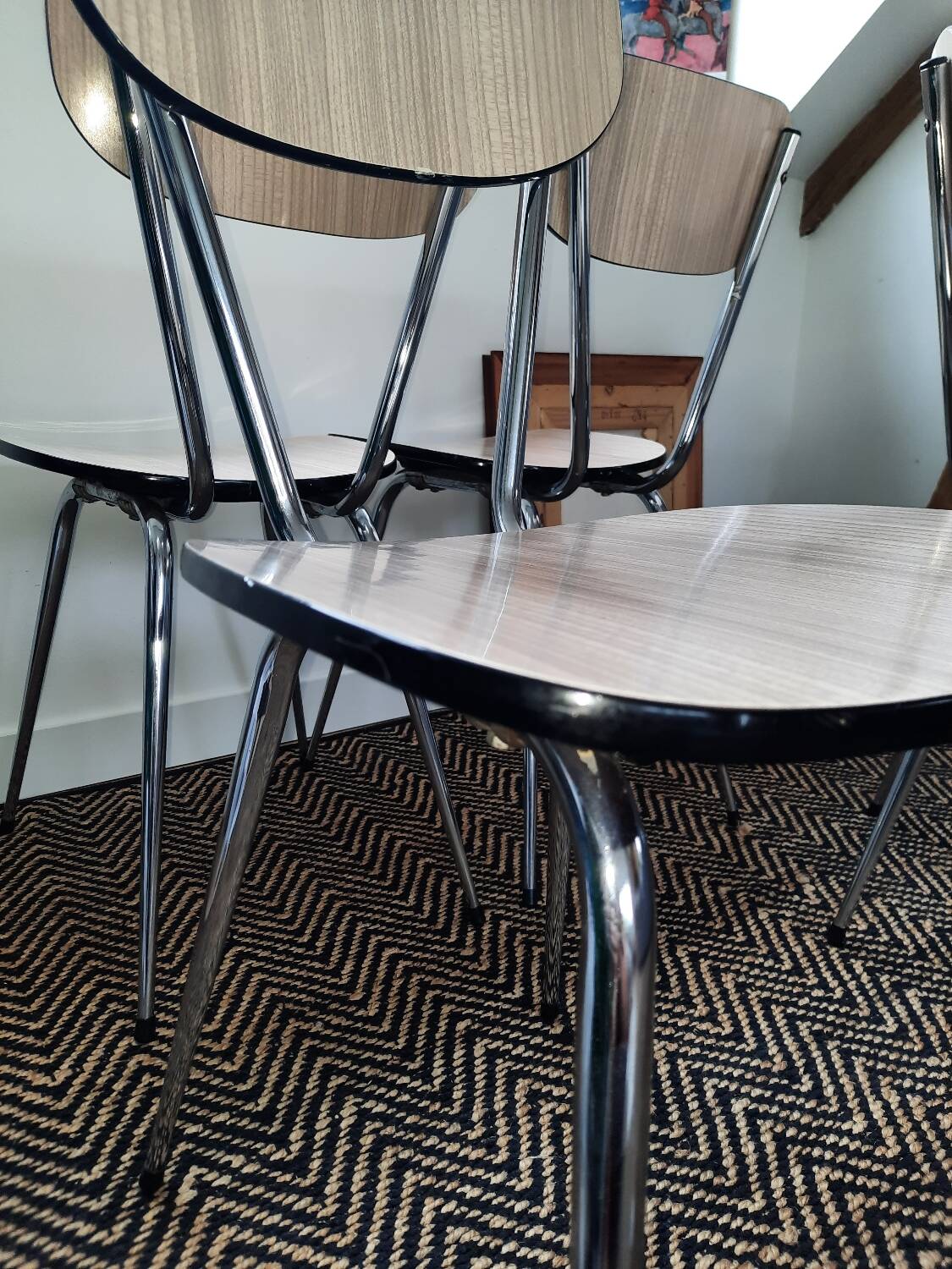 Set of 4 vintage Formica chairs