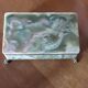 Alabaster Jewelry Box of superb alliance of green and ocher hues