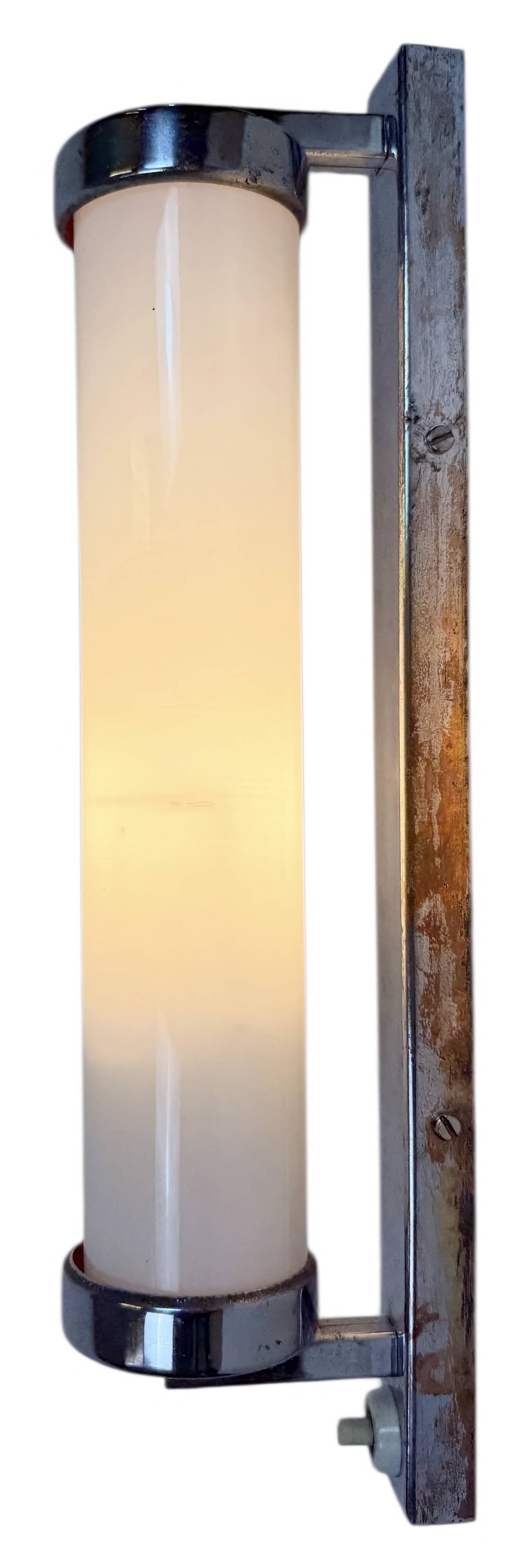 Applique murale Art Déco vintage en verre opale, années 1930