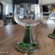 Set of 6 Alsatian wine glasses in chiseled crystal with green turned foot