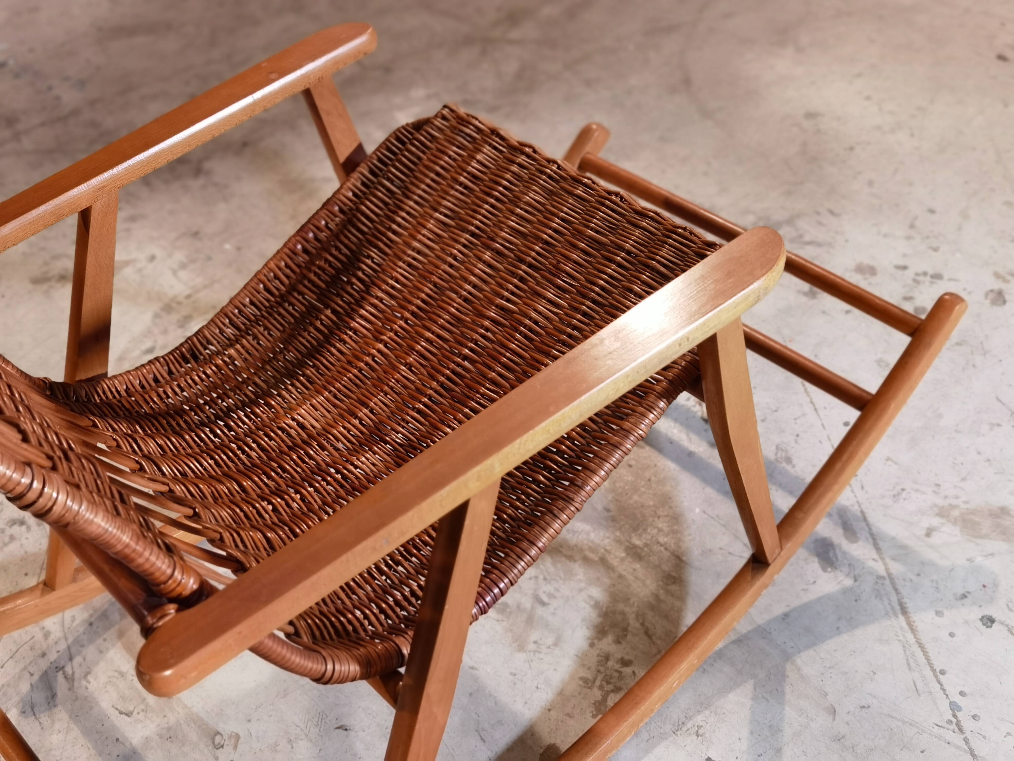 Rocking Chair Rotin and Uluv Wood
