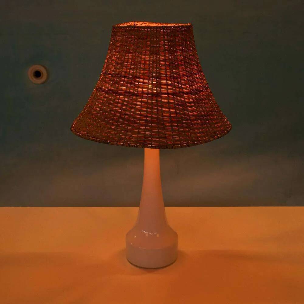 Vintage Holmegaard glass Nordic table lamp