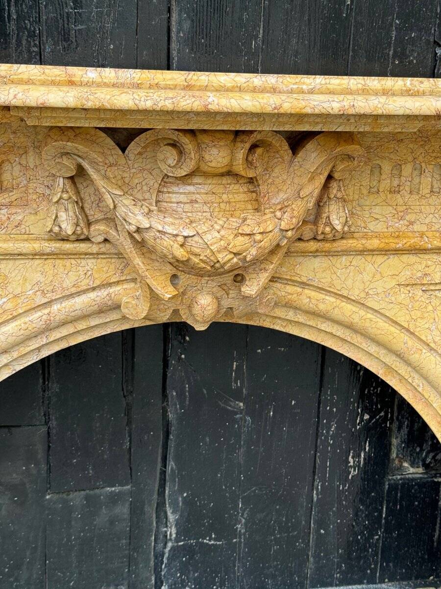 Napoleon iii style lamartine yellow marble fireplace circa 1880