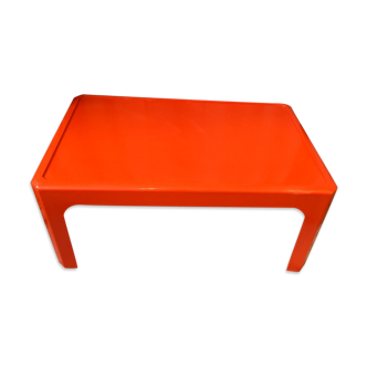 Friendly vintage orange rectangular coffee table gilac n°1871
