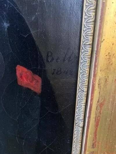 19th Century- Vintage Portrait Painting of a Gentleman Man Oil on Canvas