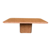 Large dining table in Rosso Alicante marble from the 70s-80s.